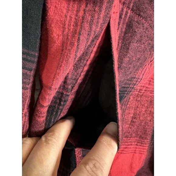 Urban Outfitters BDG red plaid flannel oversized open front shirt shacket, sz XS - Picture 2 of 7